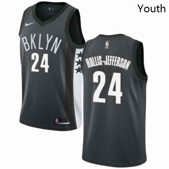 Youth Nike Brooklyn Nets 24 Rondae Hollis Jefferson Authentic Gray NBA Jersey Statement Edition